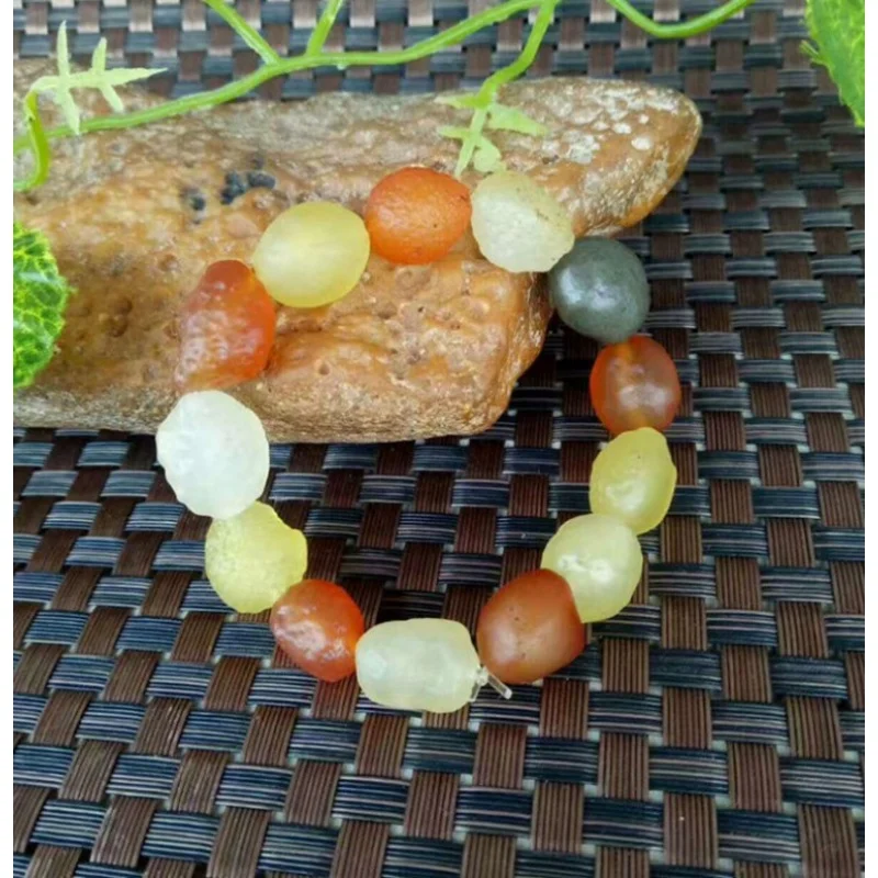 

Wholesale Jewelry Rough Stone Alashan Gobi Material Bracelet Sugar Heart Colorful Agate