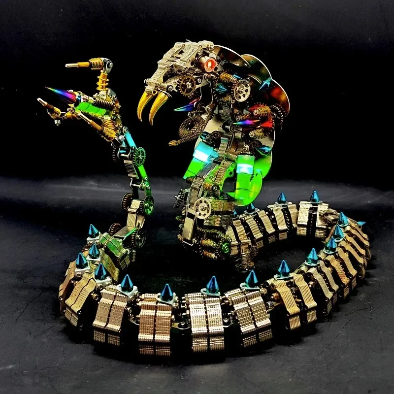 

1000pcs+ DIY Metal King Cobra Rattlesnake Model Kit Mechanical 3D Puzzle Snake Models Assembly Animals Toys for Adults Kids