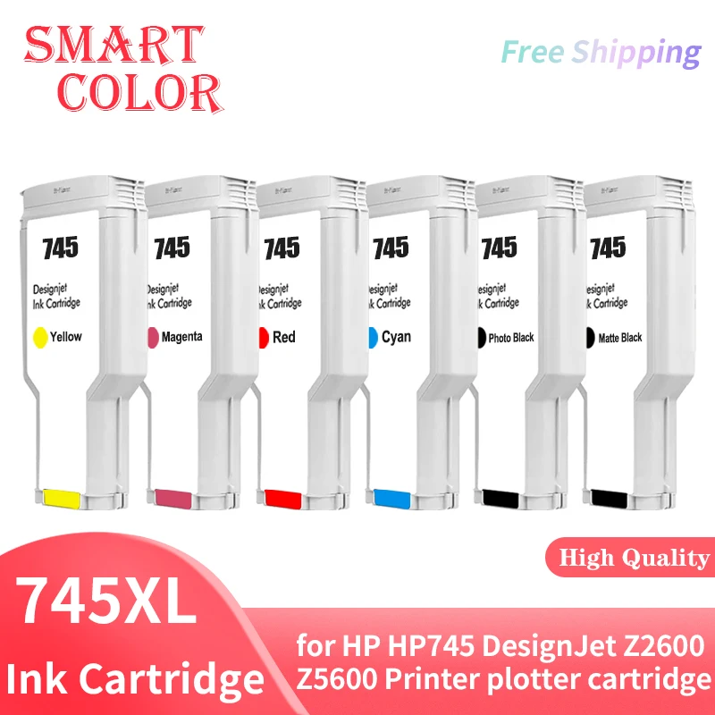 

300ML 745 745XL Compatible Color Inkjet Ink Cartridge Compatible for HP HP745 DesignJet Z2600 Z5600 Printer plotter cartridge