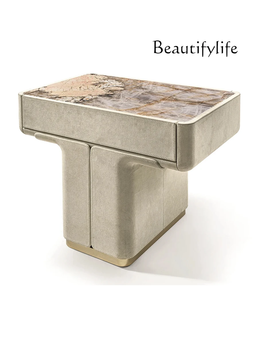 Italian Bedside Table Designer Model Marble Locker Bedroom Matte Leather Special-Shaped Cabinet
Italian Bedside Table Designer Model Marble Locker Bedroom Matte Leather Special-Shaped Cabinet