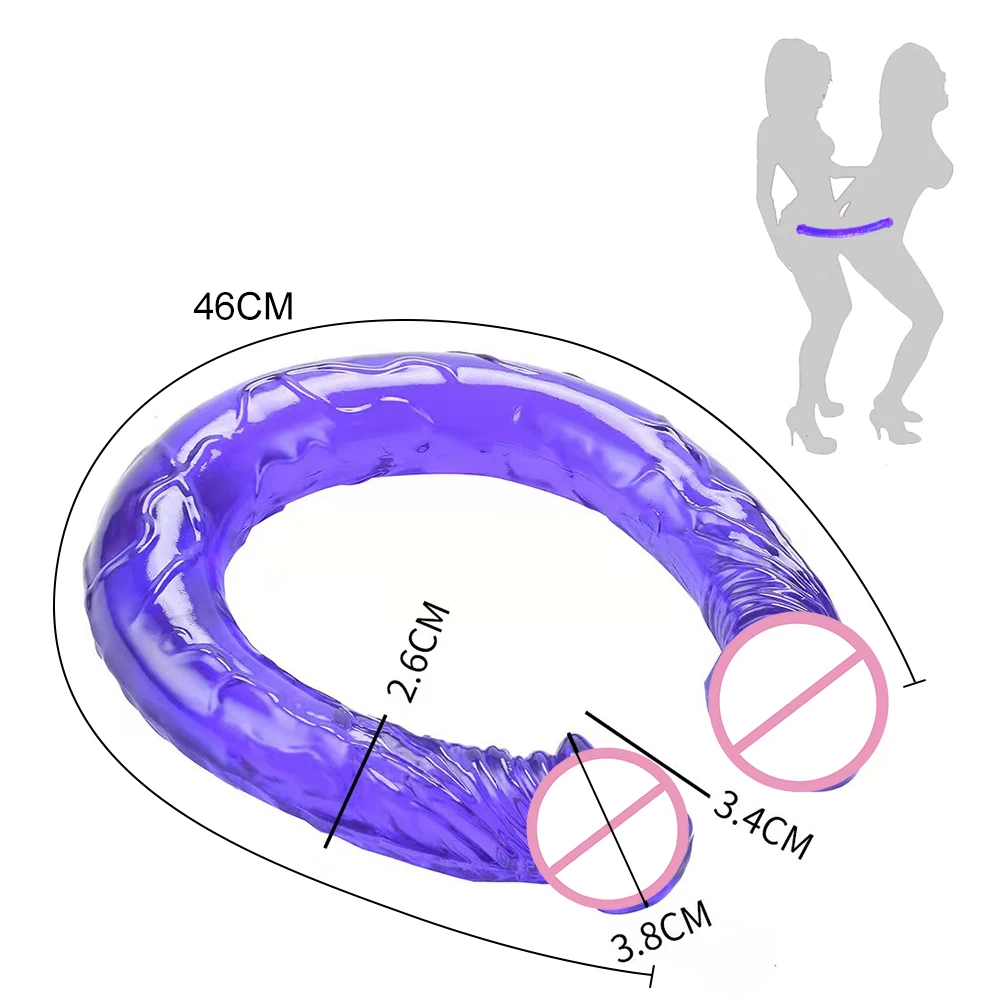Double Dildo Flexible Soft Cock G-spot Toys Anal Plug Sex Toys for Women Gay Lesbian Vagina Double Ended Dong Artificial Penis Double Dildo Flexible Soft Cock G-spot Toys Anal Plug Sex Toys for Women Gay Lesbian Vagina Double Ended Dong Artificial Penis