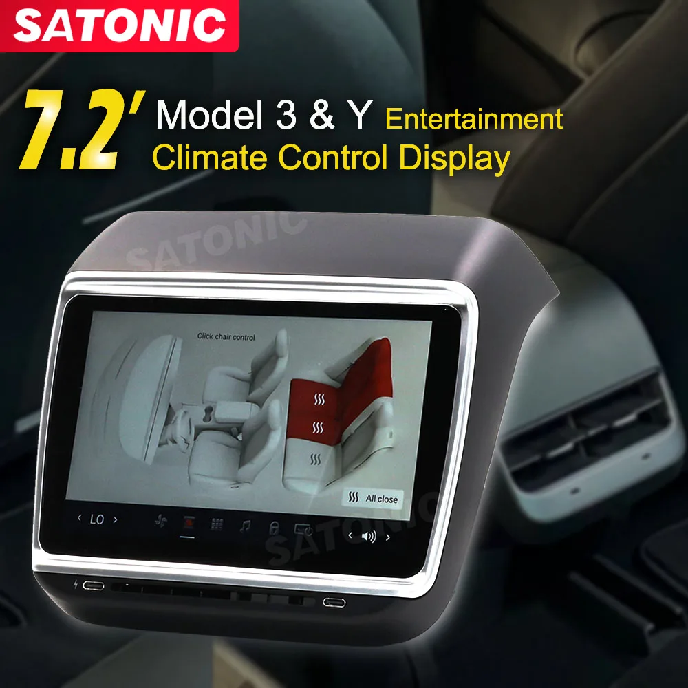 SATONIC ST919 7,2 дюймовый задний развлекательный климатический контроль Displayer Для Tesla модели 3/Y сиденья Регулируемый нагрев
SATONIC ST919 7,2 дюймовый задний развлекательный климатический контроль Displayer Для Tesla модели 3/Y сиденья Регулируемый нагрев