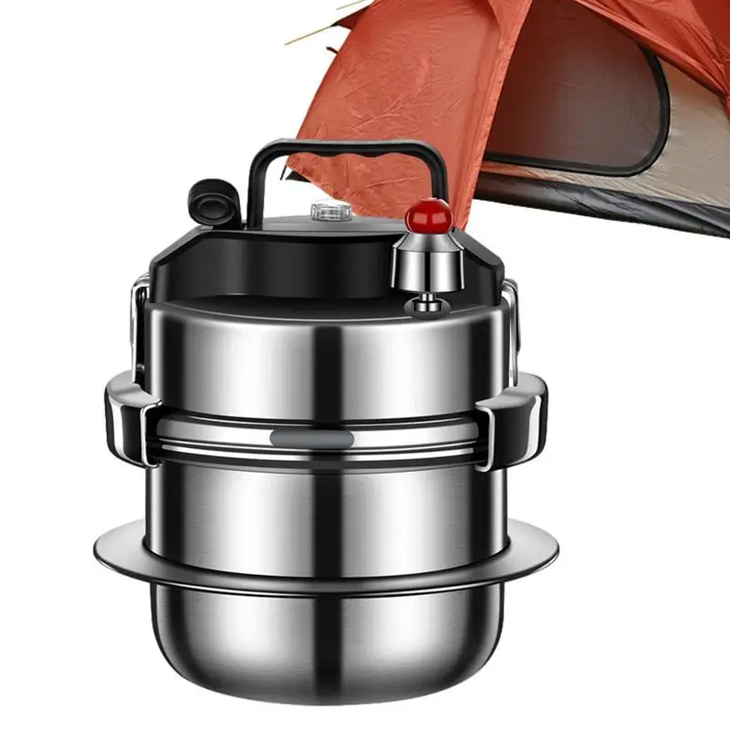 

Stainless Steel Pressure Cooker Outdoor Camping Portable Pot Stainless Steel Non-Stick High Altitude Pot For Hiking Camping