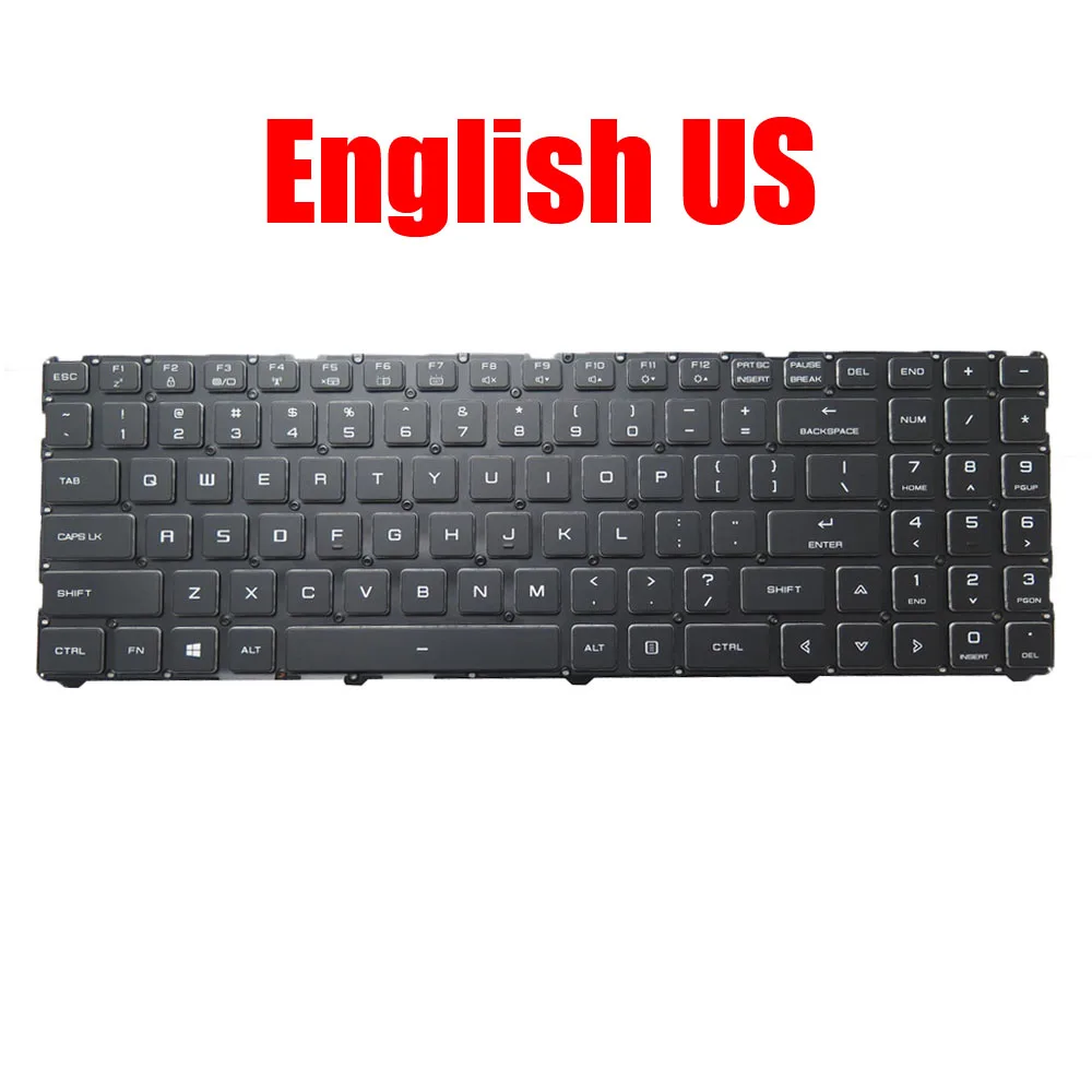 

Laptop Keyboard For Monster For Tulpar T5 V20.1 English US With Backlit Black New