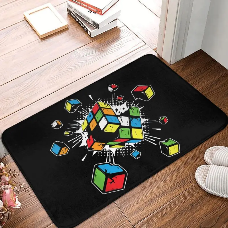 

Personalized Exploding Rubix Rubiks Magic Cube Doormat Mat Anti-Slip Math Gift Bathroom Kitchen Bedroom Rug Carpet 40*60cm