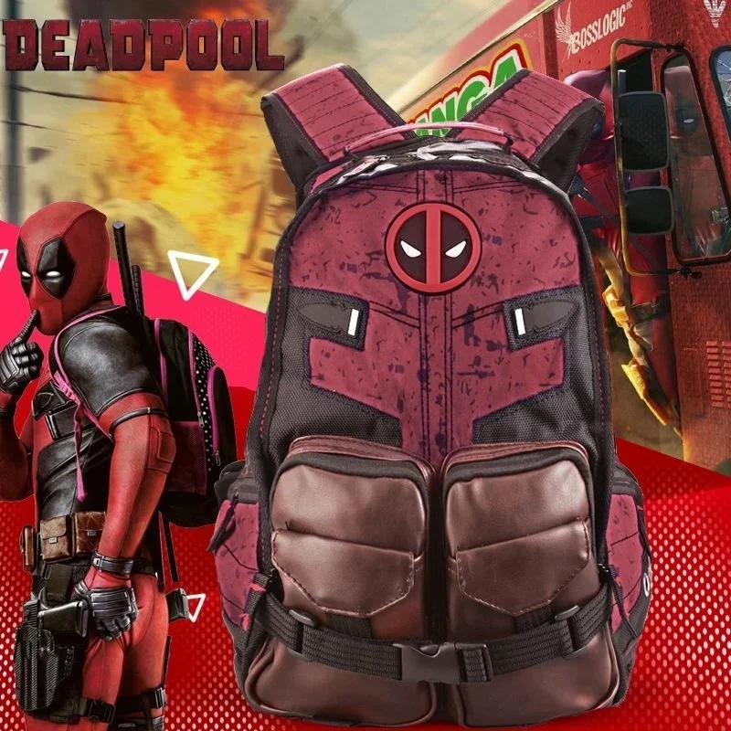 

Marvel Avengers Deadpool Captains America Backpack Anime Cartoon Backpacks Outdoor Leisure Travel High Capacity Backpack Gifts