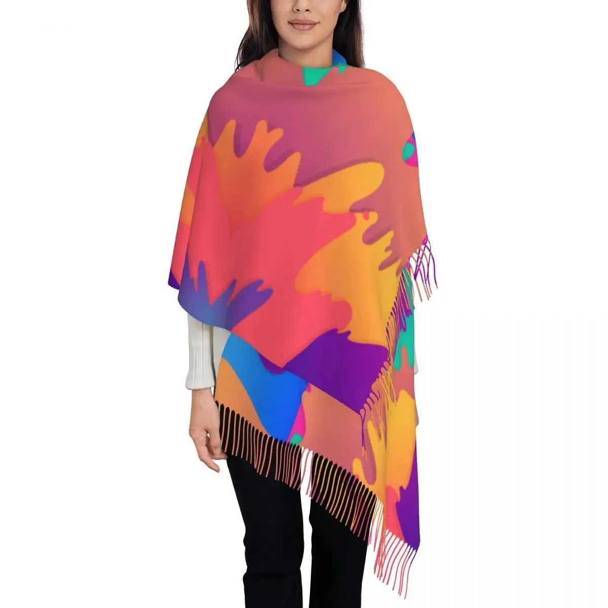 

Abstract ColorFul Shawls and Wraps for Evening Dresses Womens Dressy Wear