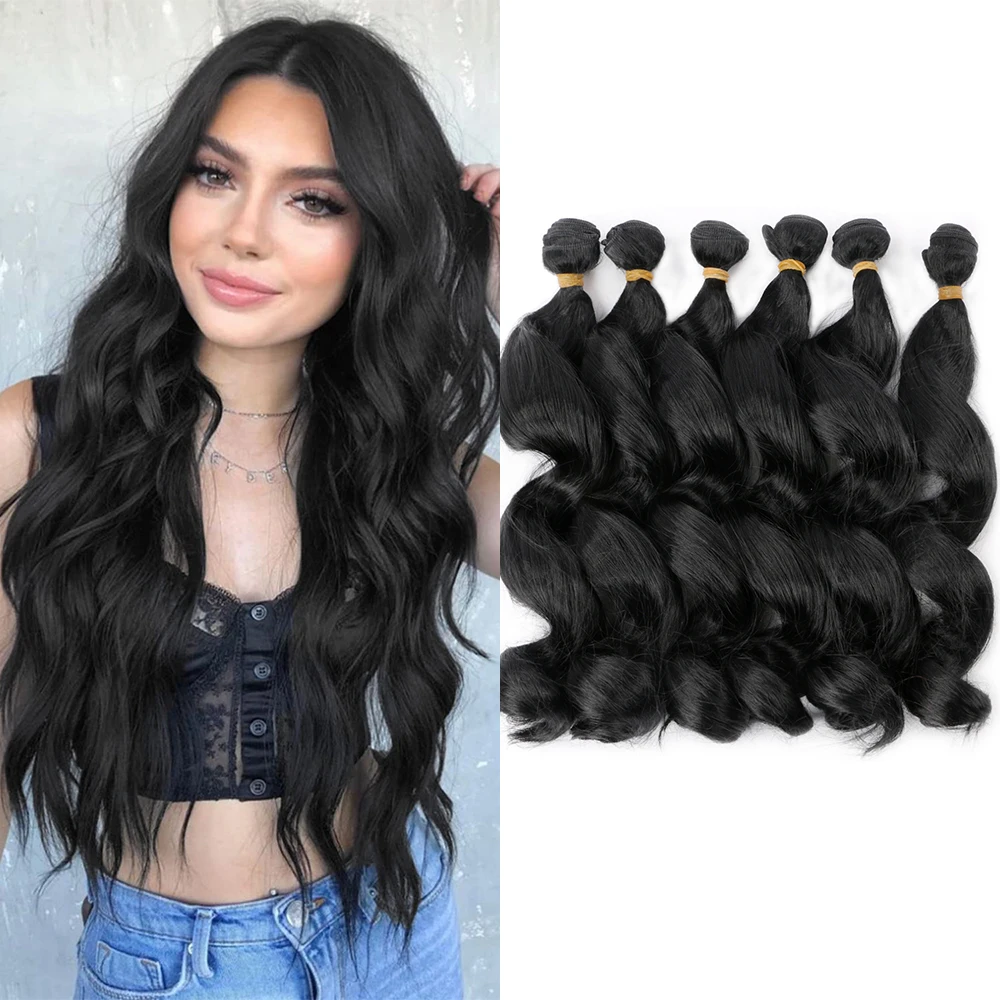 

Synthetic Yaki kinky Curly Weave Bundles Hair Ombre 6Ps/Lot 14/18 Inch Nature Brown Color Wavy Bundles Hair Extensions