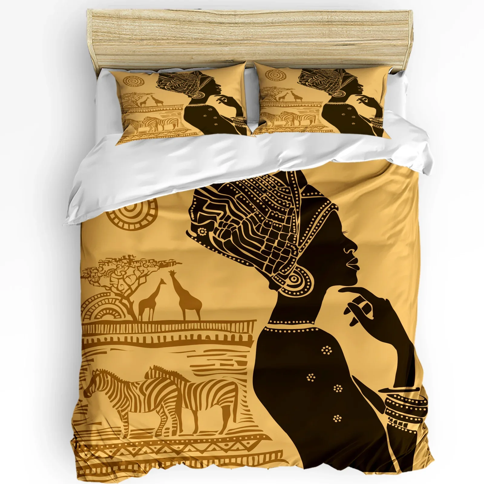 African Women Ethnic Giraffe Zebra 3pcs Bedding Set For Bedroom Double Bed Home Textile Duvet Cover Quilt Cover Pillowcase
African Women Ethnic Giraffe Zebra 3pcs Bedding Set For Bedroom Double Bed Home Textile Duvet Cover Quilt Cover Pillowcase