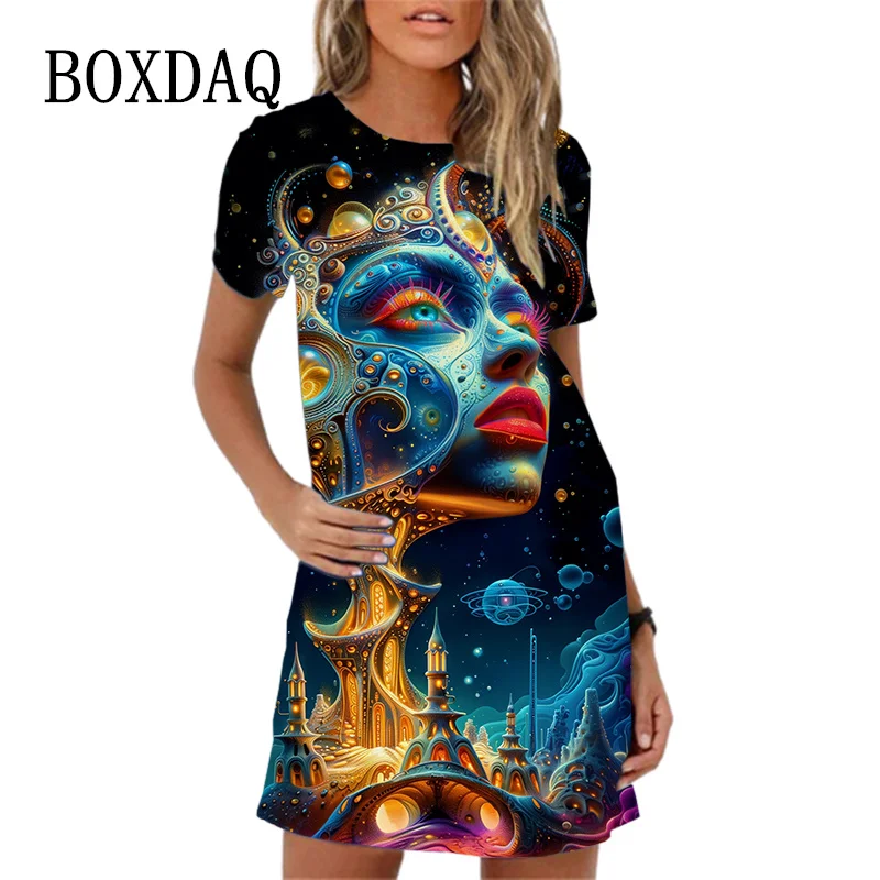 Fashion Art Abstract Face 3D Painting Print A-Line Dress For Women 2024 New Summer Dress Loose Casual Short Sleeve Women Dresses
Fashion Art Abstract Face 3D Painting Print A-Line Dress For Women 2024 New Summer Dress Loose Casual Short Sleeve Women Dresses