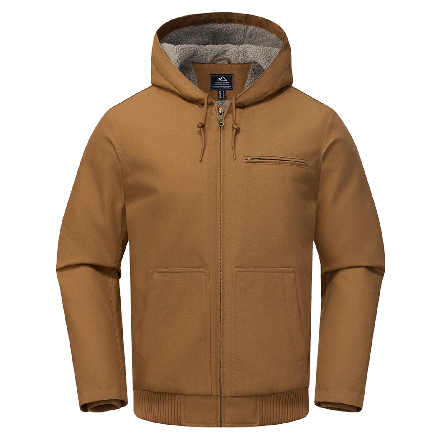 TACVASEN الشتاء العمل شيربا معزول سترة الرجال صوف مبطن الثقيلة Canva سترة طارد المياه مع هوديي القطن TACVASEN الشتاء العمل شيربا معزول سترة الرجال صوف مبطن الثقيلة Canva سترة طارد المياه مع هوديي القطن