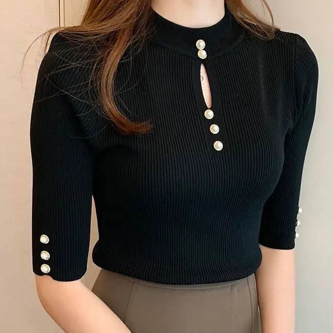 Summer and Autumn Women's Ice Silk Short-sleeved T-shirt Knitted Tops Women's New Undershirts Fashionable and Slim Sweater Vest
Summer and Autumn Women's Ice Silk Short-sleeved T-shirt Knitted Tops Women's New Undershirts Fashionable and Slim Sweater Vest