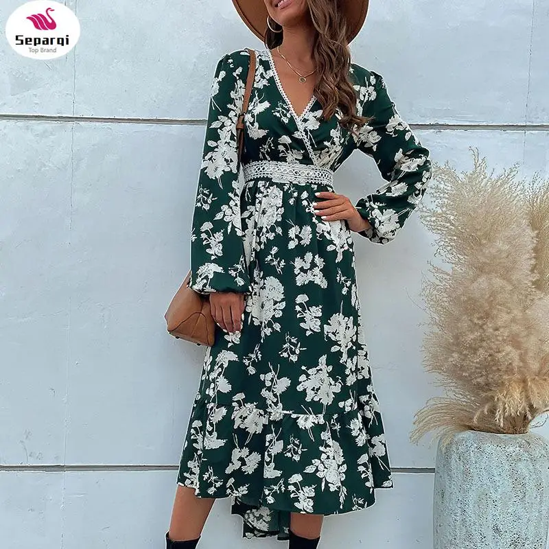 SEPARQI Ruffle Hem Long Sleeve Printed Asymmetrical Dress Vestido Feminino Dresses For Women 2024 Autumn Winter
SEPARQI Ruffle Hem Long Sleeve Printed Asymmetrical Dress Vestido Feminino Dresses For Women 2024 Autumn Winter