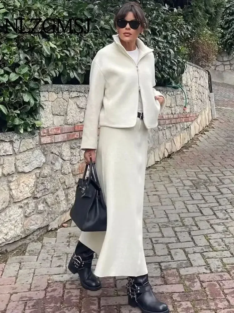 Nlzgmsj TRAF 2024 Woman 2 Pieces Sets Wool Short Jacket Coat Tops + Midi A-Line Long Skirts Autumn Casual Elegant Slim Sets
Nlzgmsj TRAF 2024 Woman 2 Pieces Sets Wool Short Jacket Coat Tops + Midi A-Line Long Skirts Autumn Casual Elegant Slim Sets