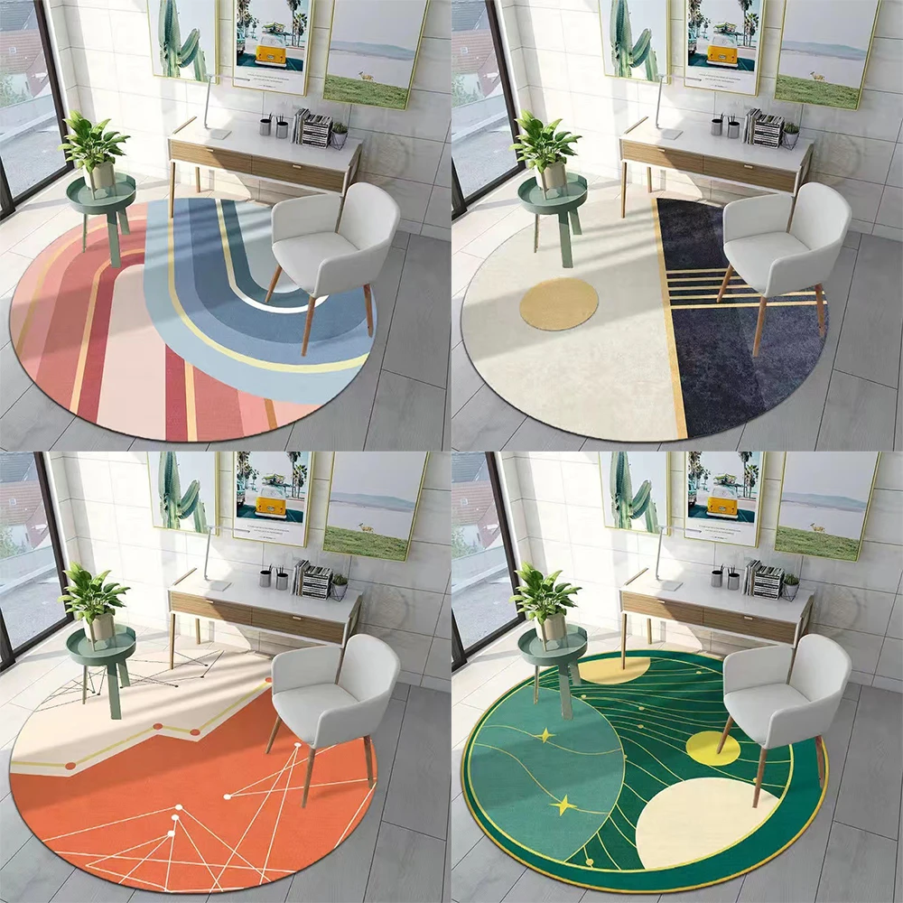 Colored geometric patterns printed patterns circular floor mats simple home decoration door mats floor mats 
Colored geometric patterns printed patterns circular floor mats simple home decoration door mats floor mats