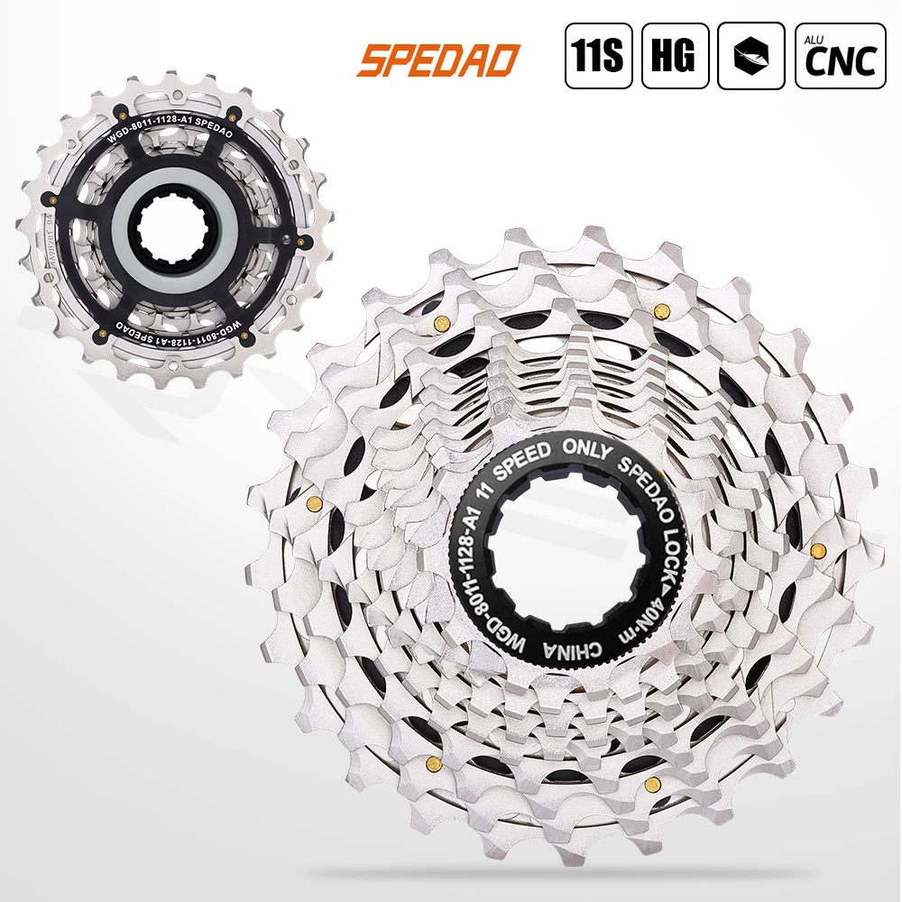 

SPEDAO SLR2 Ultralight Cassette 11 Speed 11-25/28/32/34T CNC Bicycle Cassette K7 11V HG Sprocket For R9100 Road Bike Freewheel