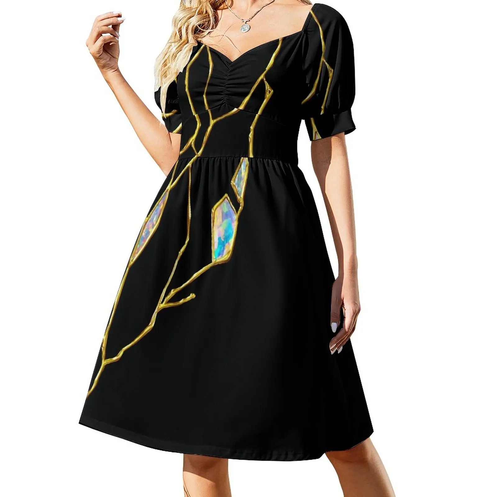 Gold Kintsugi with Opal fills Dress womens dress elegant chic women dresses promotion summer dresses womens 2023
Gold Kintsugi with Opal fills Dress womens dress elegant chic women dresses promotion summer dresses womens 2023