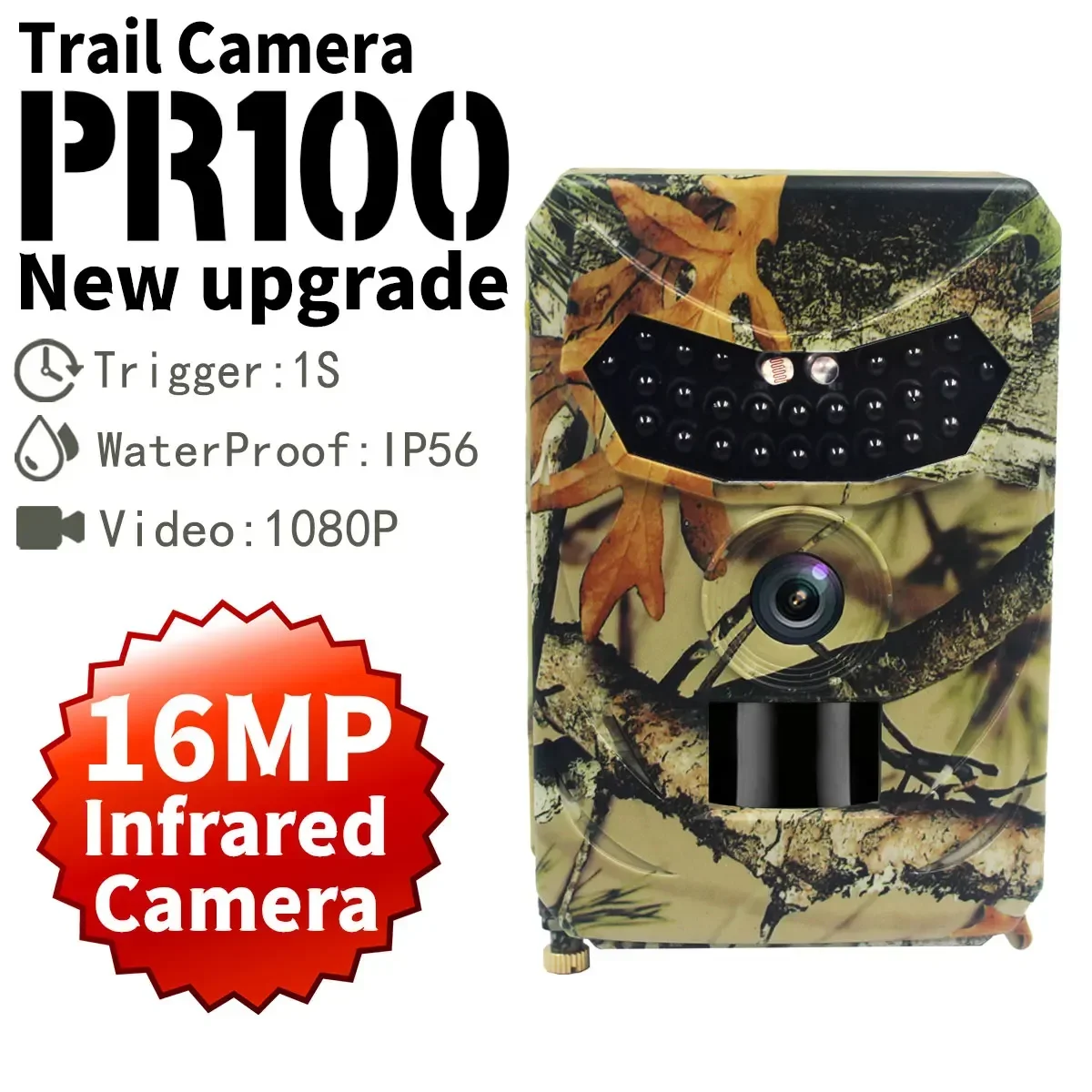 Hunting Camera HD 1080p PR-100-PRO Photo Trap 16MP Wildlife Night Vision 120 Degree Trail Video Camera Hunting Scouting Game
Hunting Camera HD 1080p PR-100-PRO Photo Trap 16MP Wildlife Night Vision 120 Degree Trail Video Camera Hunting Scouting Game