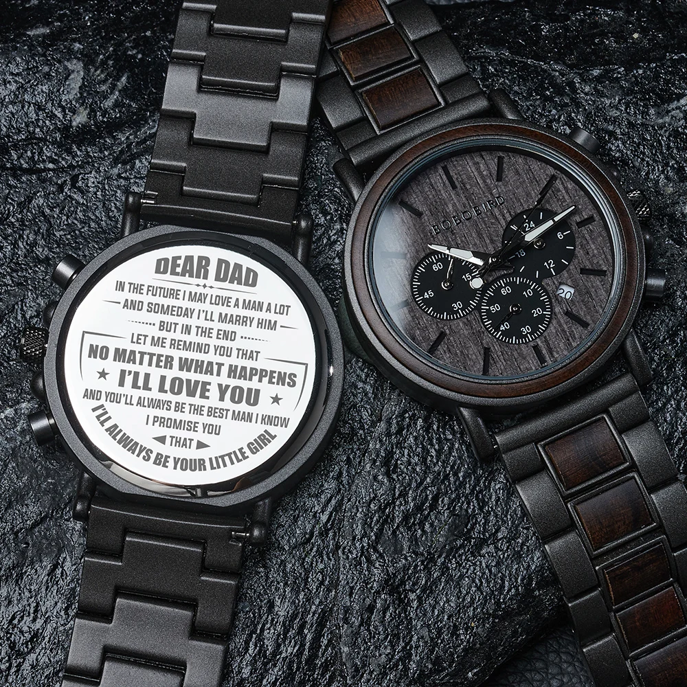 

BOBO BIRD Man Watch For Men Custom Wood Quartz Watch Men's WristWatch Male Timepieces chronograph Date Gift For Dad Father