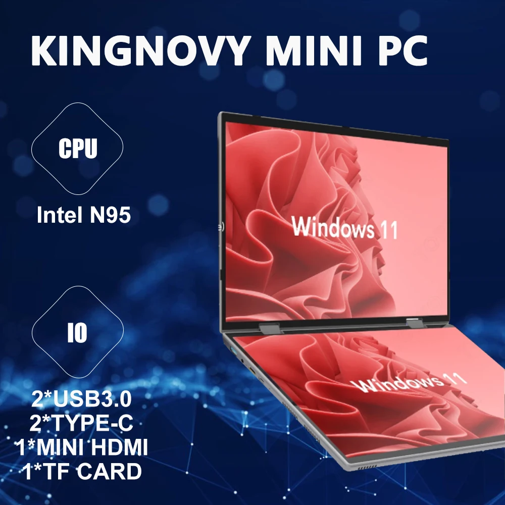 Dual Screen Touch Laptop Convertible Laptop for Win 11 Pro 10.5” Dual Screen Intel N95 Mini Pc Home Office Multimedia 4500mAh
Dual Screen Touch Laptop Convertible Laptop for Win 11 Pro 10.5” Dual Screen Intel N95 Mini Pc Home Office Multimedia 4500mAh