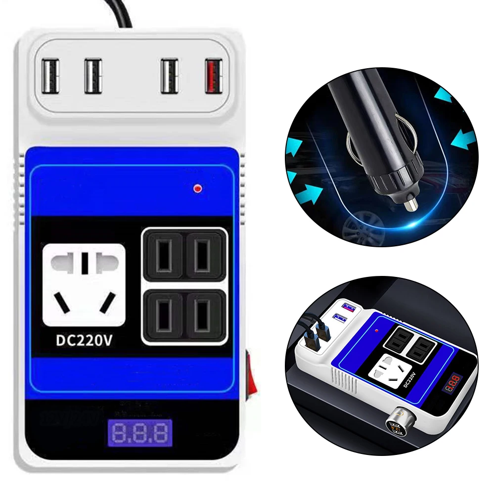 Car Vehicle Power Inverter 4-USB Portable Car Power Inverter Converter Transformer Vehicle Power Supply DC12V 24V To DC110V/220V
Car Vehicle Power Inverter 4-USB Portable Car Power Inverter Converter Transformer Vehicle Power Supply DC12V 24V To DC110V/220V