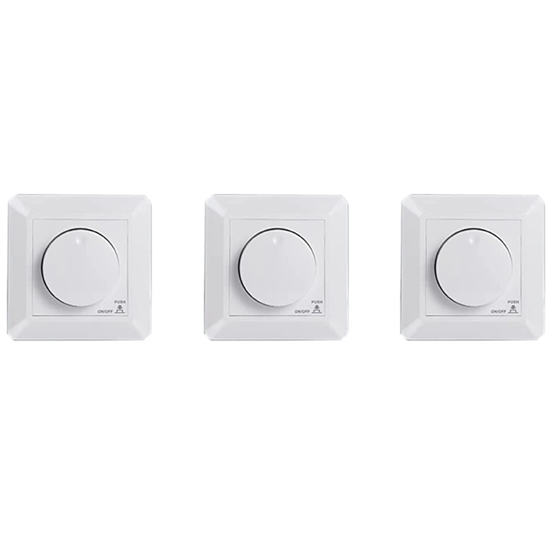 

3X LED Dimmer Switch, Flush-Mounted Dimmer For Dimmable LED And Halogen, 5-300 W Dimmer Switch LED, Phase Control Dimmer