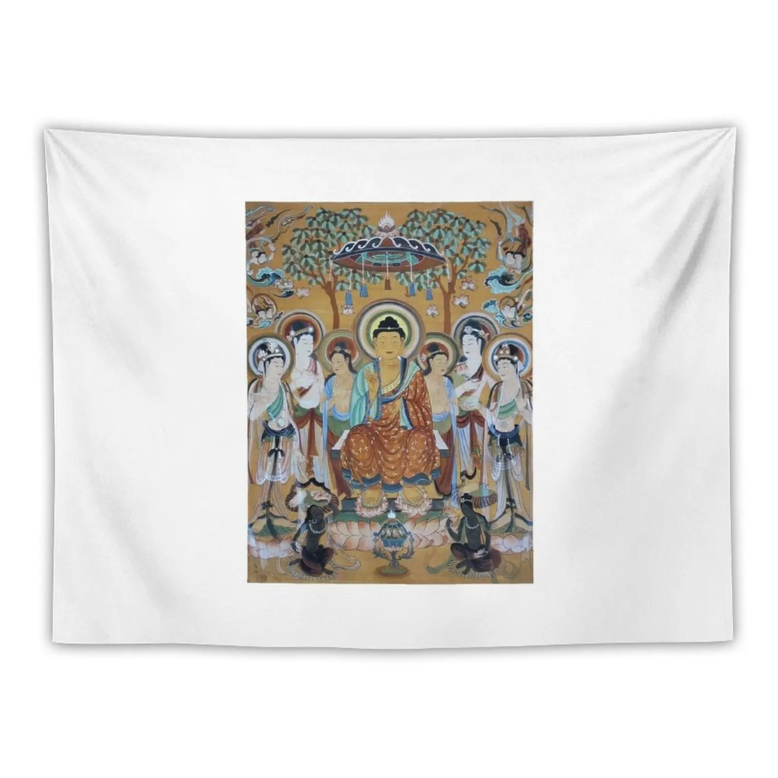 

Buddha and Bodhisattvas Dunhuang Mogao Caves Art Tapestry Carpet On The Wall Custom Tapestry