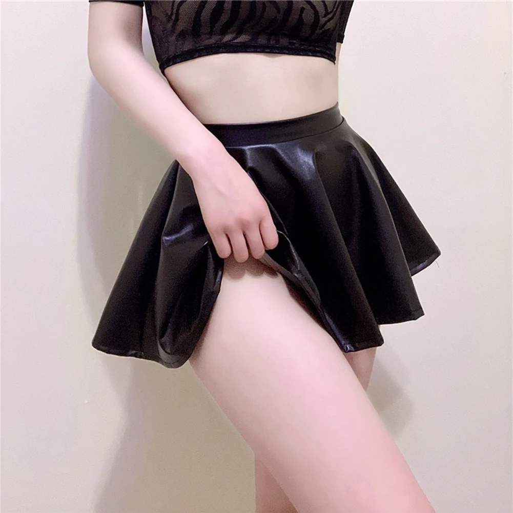 Short Women Skirt Sexy Skater Skirt Wet Look A-line All Seasons Black Breathable Clothing High Waist Brand New
Short Women Skirt Sexy Skater Skirt Wet Look A-line All Seasons Black Breathable Clothing High Waist Brand New