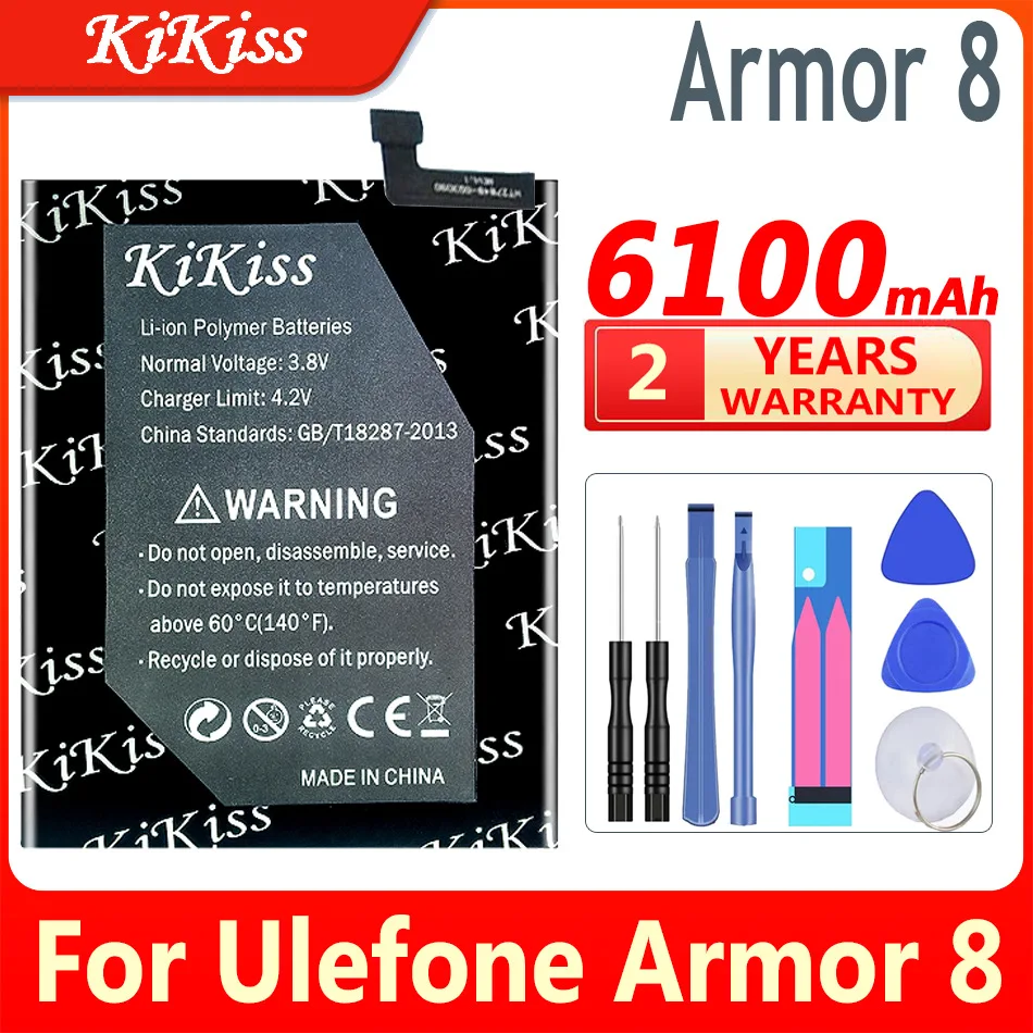 Мощный аккумулятор KiKiss для Ulefone Armor 8, Сменный аккумулятор для мобильного телефона, 6100 мАч
Мощный аккумулятор KiKiss для Ulefone Armor 8, Сменный аккумулятор для мобильного телефона, 6100 мАч