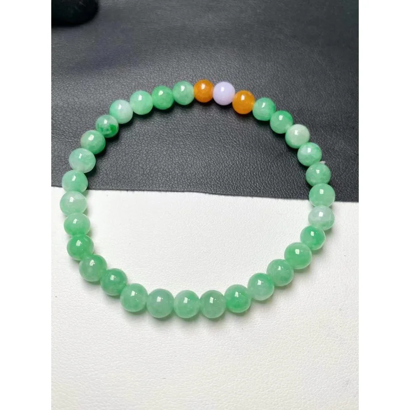 

Wholesale Myanmar Natural Emerald a Full Green Jade Bead Bracelet with Certificate