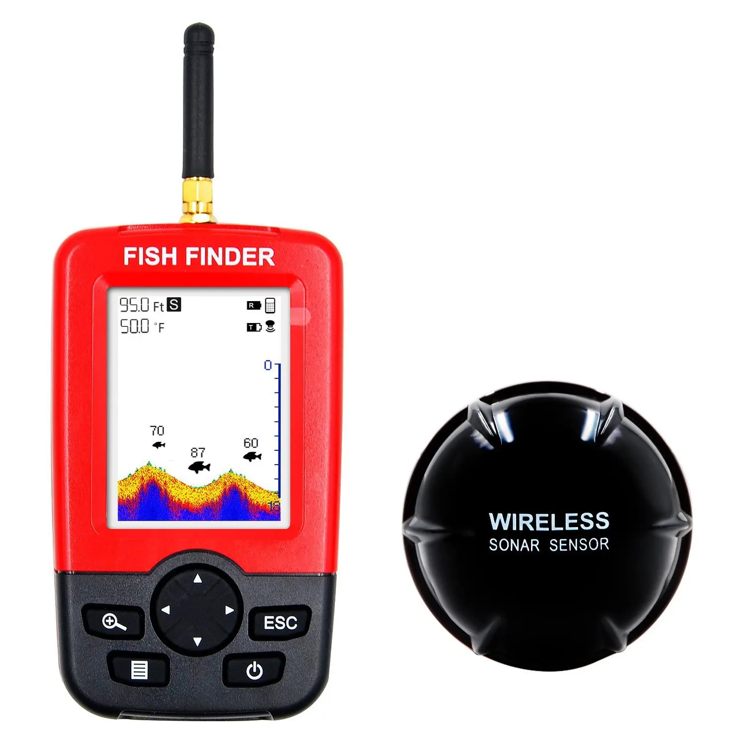 

High-Tech Wireless Portable Fish Finder With Depth Alarm - Enhance Your Fishing 22.5cmx10cmx8cm Outdoor Fishing Accessories