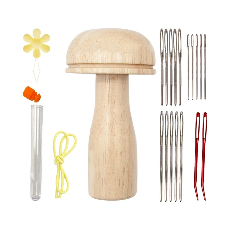 Wooden Darning Mushroom Needle Thread Kit Wood+Metal Wood Color Home For DIY Hand Sewing Darning Socks Clothes
Wooden Darning Mushroom Needle Thread Kit Wood+Metal Wood Color Home For DIY Hand Sewing Darning Socks Clothes