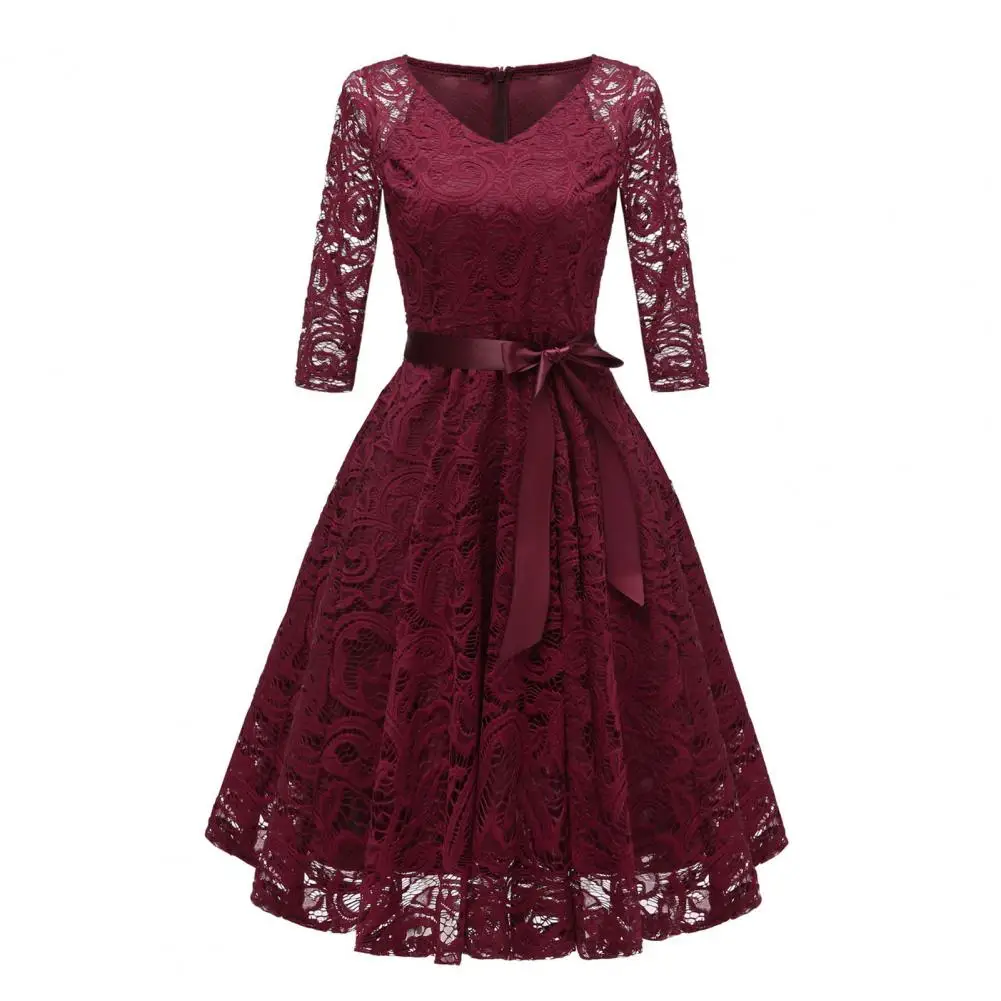 Prom Dress Women Elegant V Neck Back Zipper Bow Belt Tight Mid Waist Flower Embroidery Long Sleeve Party Banquet Midi Dress 2023
Prom Dress Women Elegant V Neck Back Zipper Bow Belt Tight Mid Waist Flower Embroidery Long Sleeve Party Banquet Midi Dress 2023
