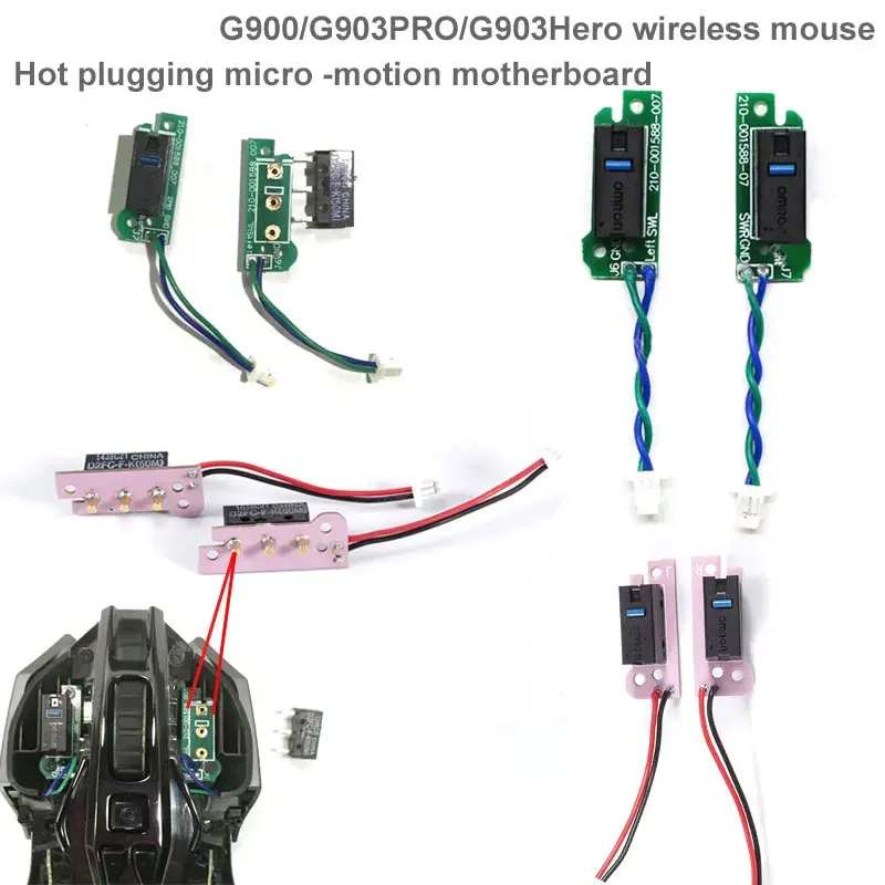 Compatible For G900/G903 Hero Micro-Motion Board Small Board Free Welding Heat Plug and Key Mouse Double-Click Maintenance parts
Compatible For G900/G903 Hero Micro-Motion Board Small Board Free Welding Heat Plug and Key Mouse Double-Click Maintenance parts