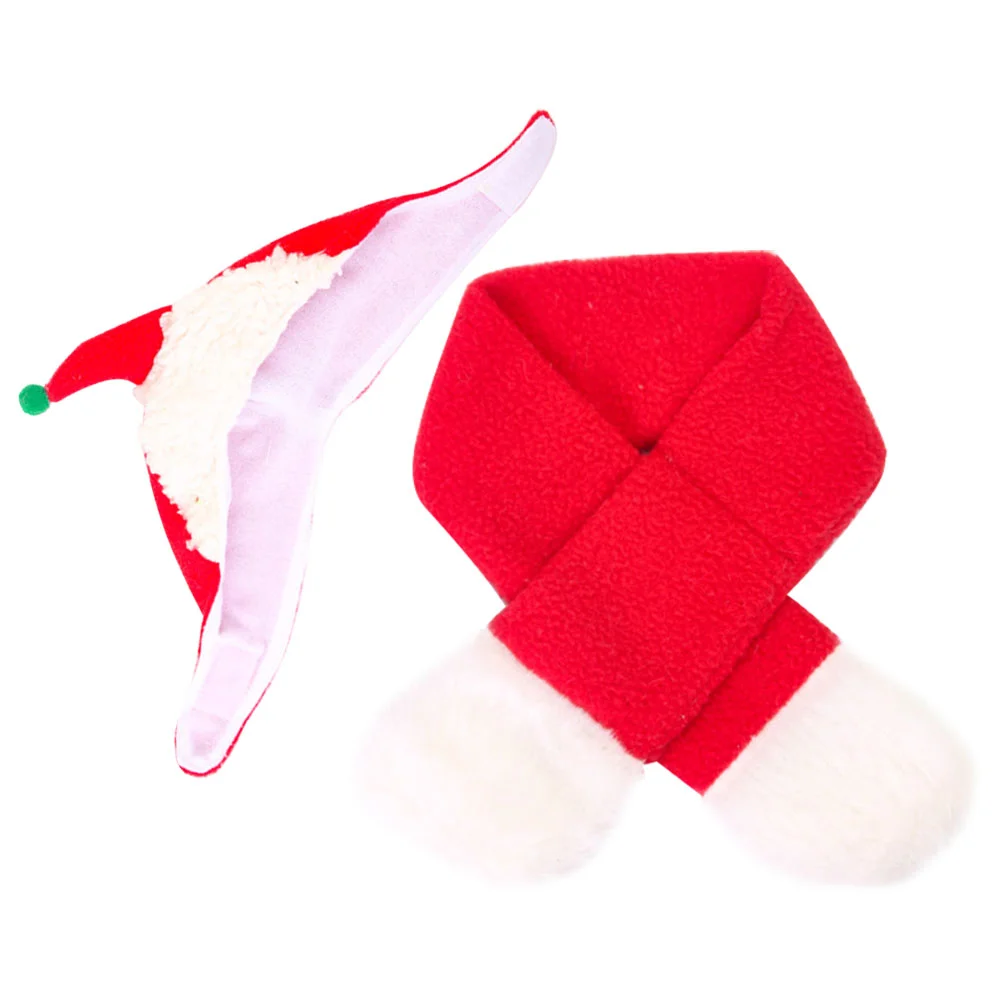

Pet Christmas Set Dog Warm Hat Head Cover Dogs Supplies Household Photo Prop Pets Scarves