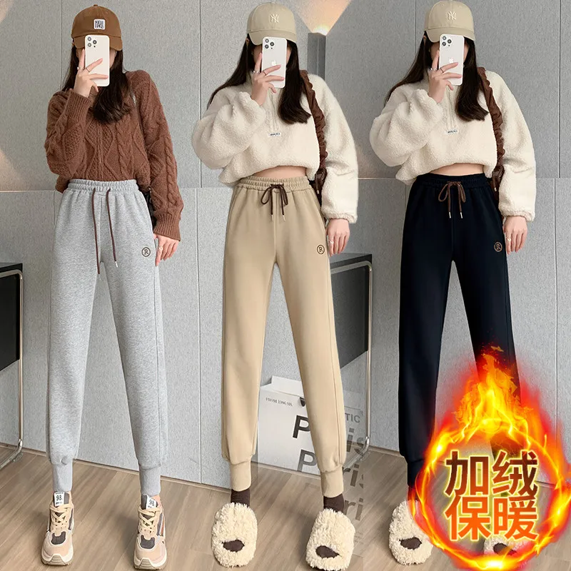 New Autumn Winter Women Drawstring High Waist Casual Sweatpants High Quality Fleece Lining Thicken Warm Ankle-length Pants
New Autumn Winter Women Drawstring High Waist Casual Sweatpants High Quality Fleece Lining Thicken Warm Ankle-length Pants