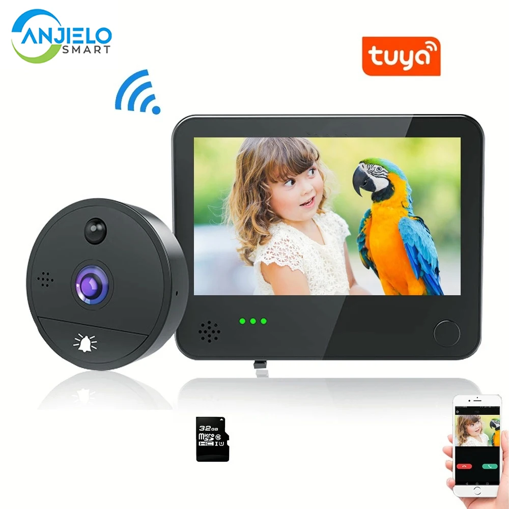 Беспроводной видеодомофон с Wi-Fi для дома дверной звонок камерой 1080P монитор Tuya