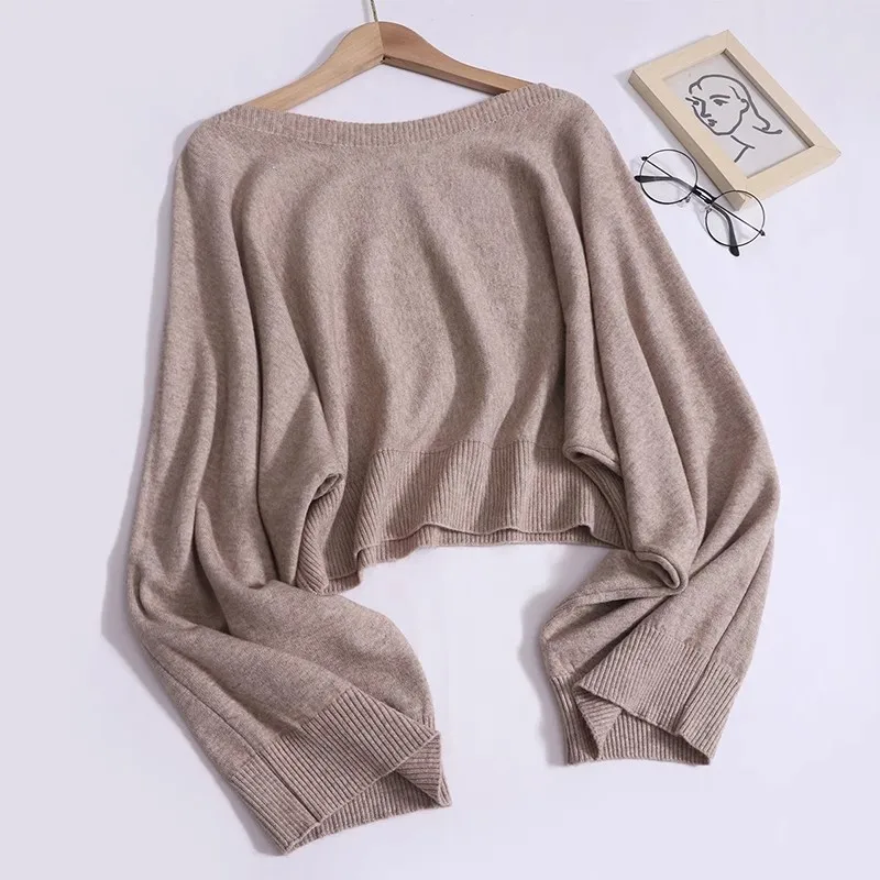 Autumn Winter Batwing Sleeve Slash Neck Knit Loose Top Girl's High Stretch Pullover Sweater Women Streetwear
Autumn Winter Batwing Sleeve Slash Neck Knit Loose Top Girl's High Stretch Pullover Sweater Women Streetwear