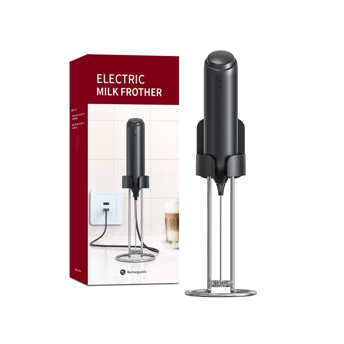 

USB Electric Milk Frother Whisk Handheld Foamer Coffee Maker Egg Beater for Cappuccino Stirrer Portable Food Blender