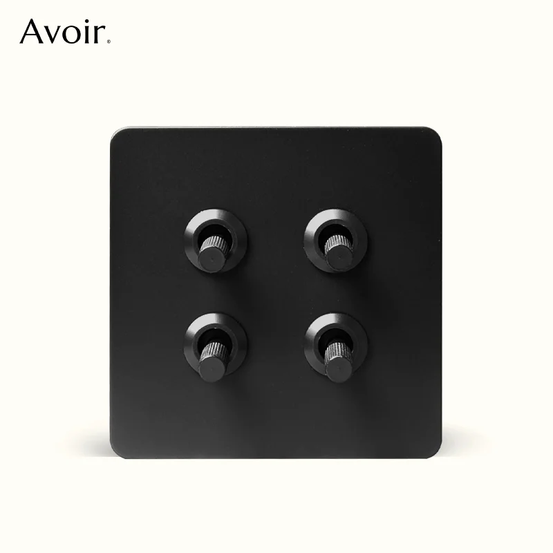 

Avoir Home Wall Led Switches Retro Carved Lever Toggle Switch EU USB Type-c Dual Interface Black Classic Stainless Steel Panel