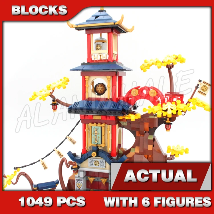 

1049pcs Shinobi Dragons Rising Temple of the Dragon Energy Cores Hidden Traps 70085 Building Block Toys Compatible with Model