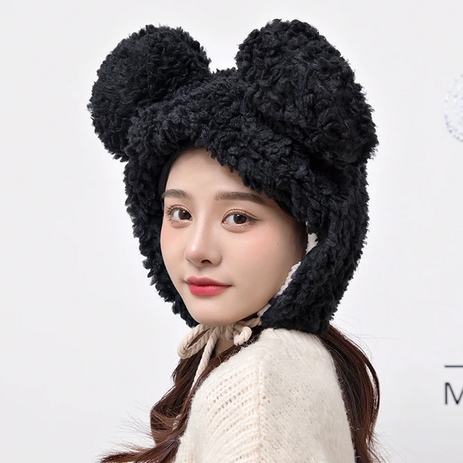 Winter Women Warm Plush Thickened Cute Bear Hat Imitation Cashmere Girl Outdoor Cartoon Hat Interesting And Novel Black
Winter Women Warm Plush Thickened Cute Bear Hat Imitation Cashmere Girl Outdoor Cartoon Hat Interesting And Novel Black