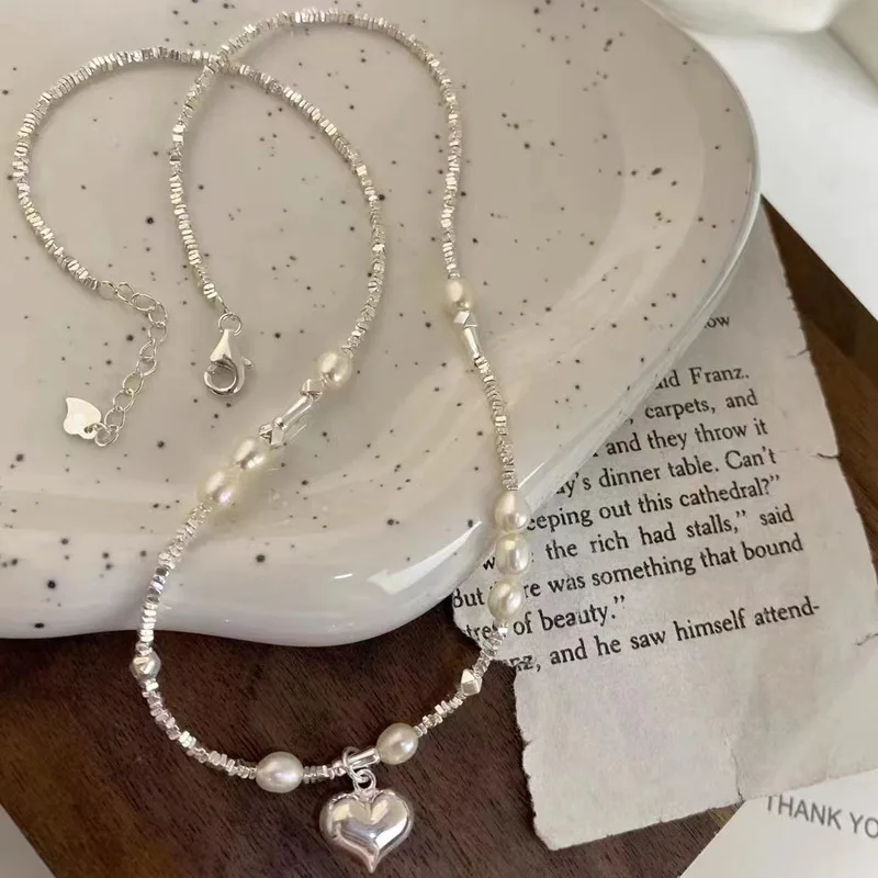 Серебряное Ожерелье S925 с жемчугом, ожерелье из сломанного серебра и бамбука, Корейская нишевая дизайнерская цепочка до ключиц для женщин
Серебряное Ожерелье S925 с жемчугом, ожерелье из сломанного серебра и бамбука, Корейская нишевая дизайнерская цепочка до ключиц для женщин