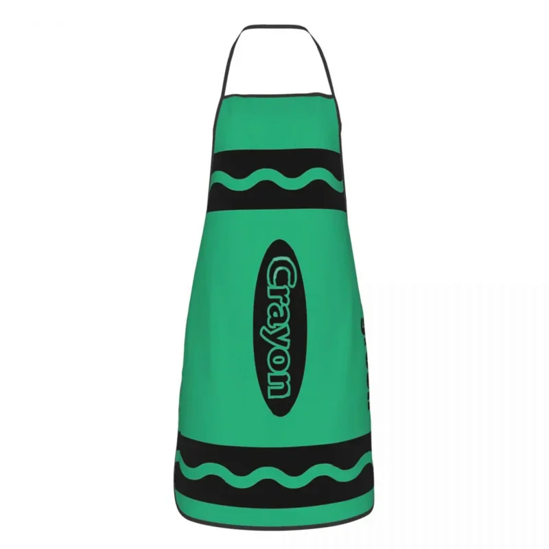 

Green Crayon Box Halloween Party Group Costume Apron Kitchen Chef Cleaning Tablier Cooking Cuisine Bib for Adult Unisex Painting