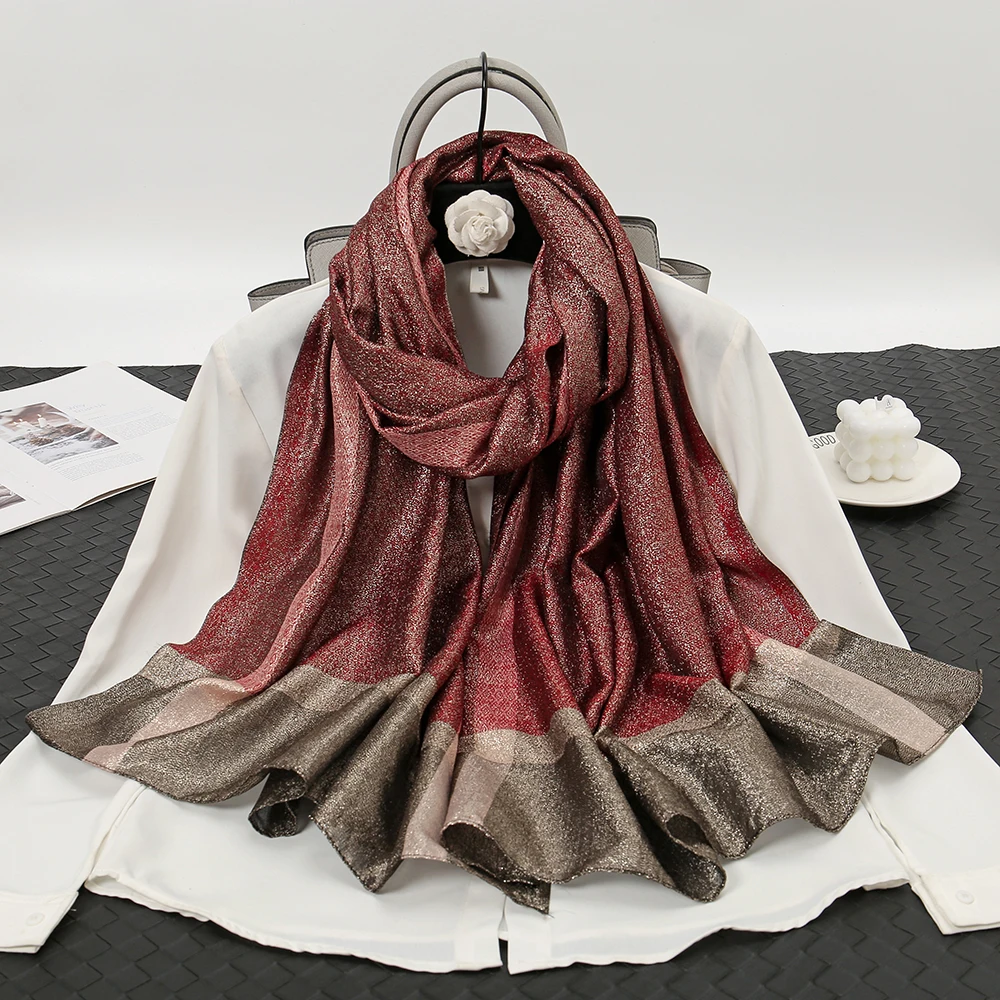 Silver Thread Scarf for Women Long Glitter Hijab Shiny Sunscreen Tippet Elegant Ladies Party Shawls Evening Dress Cloak Scarves
Silver Thread Scarf for Women Long Glitter Hijab Shiny Sunscreen Tippet Elegant Ladies Party Shawls Evening Dress Cloak Scarves