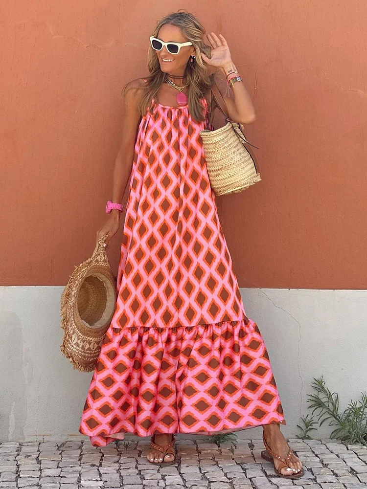 Fashion New In Maxi Dresses For Women Summer Sundress Sleeveless Sexy Slim Vestidos Femme Plaid Long Dress Female
Fashion New In Maxi Dresses For Women Summer Sundress Sleeveless Sexy Slim Vestidos Femme Plaid Long Dress Female