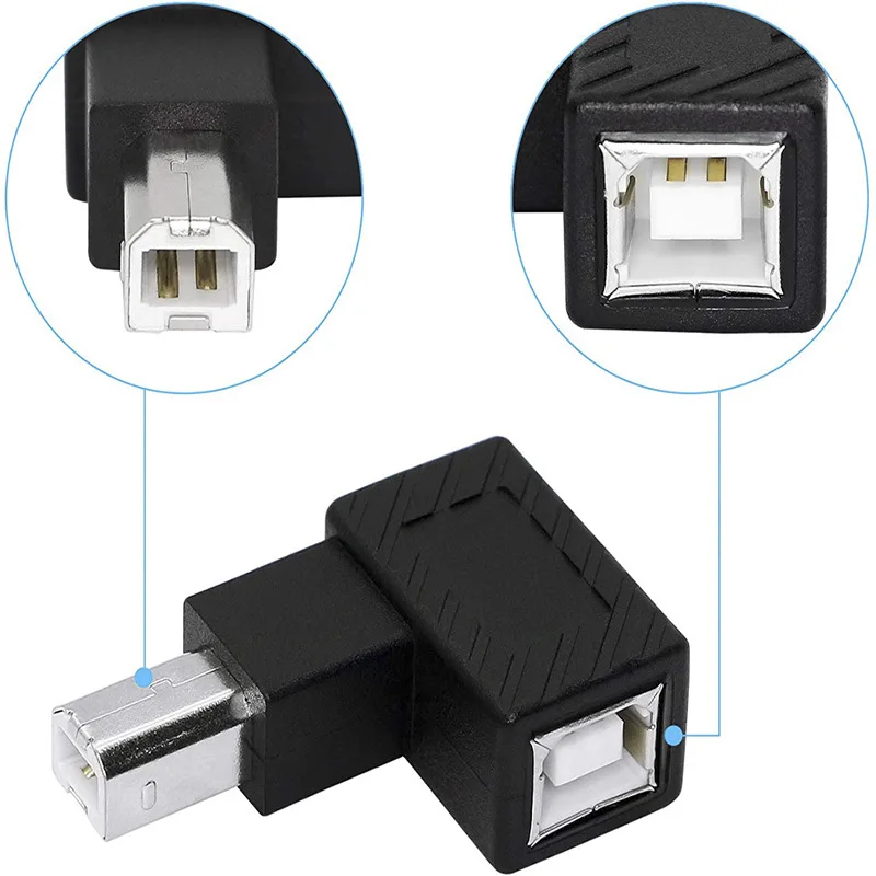 Printer Scanner USB2.0 B Type Male To Female Extension Adapter 90 Degree Angled Printer Scanner Male To Female Adapter
Printer Scanner USB2.0 B Type Male To Female Extension Adapter 90 Degree Angled Printer Scanner Male To Female Adapter