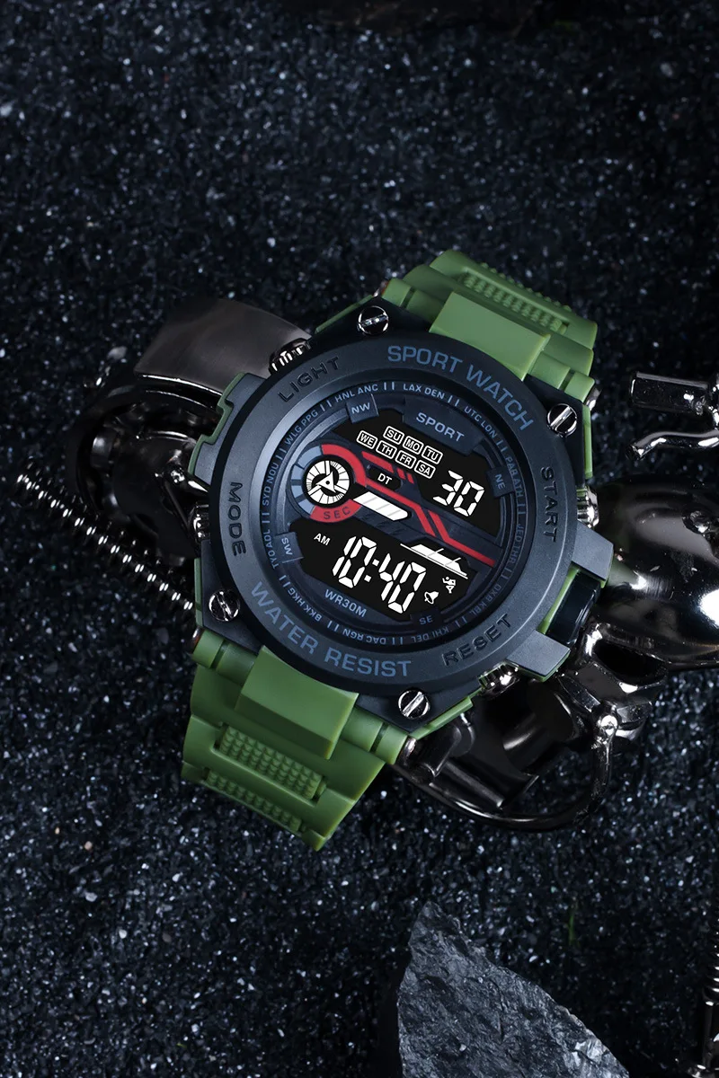 

Digital Men's Watch Waterproof Luminous Chronograph Wrist Watch Outdoor Sports Watches LED Display Military Man Wristwatches