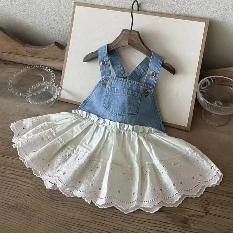 2023 Korean Baby Girls Summer Dress Children Denim Patchwork Sundress Kids Kawaii Casual Suspender Dresses Toddlers Outerwears
2023 Korean Baby Girls Summer Dress Children Denim Patchwork Sundress Kids Kawaii Casual Suspender Dresses Toddlers Outerwears