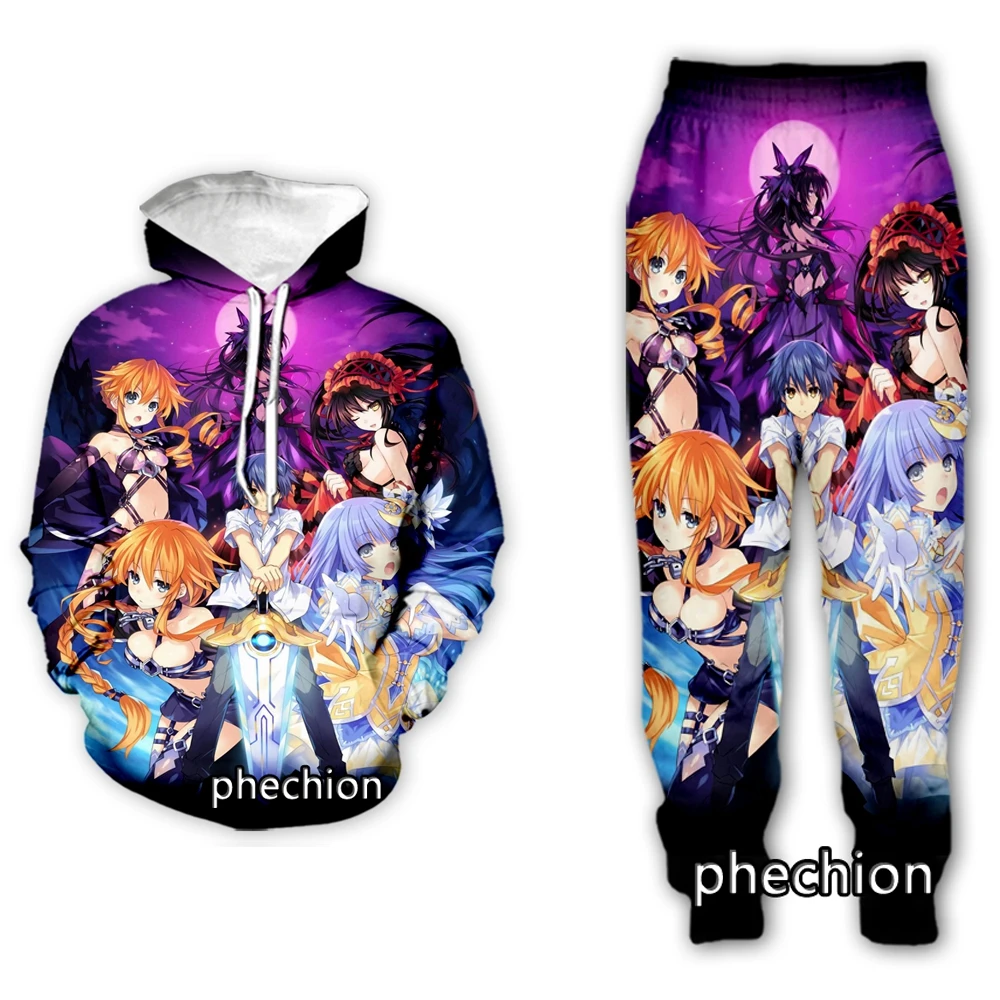 

phechion New Men/Women Anime DATE A LIVEⅢ 3D Print Clothing Long Sleeve Fashion Sweatshirt Hoodies Men Sport Long Pants P47